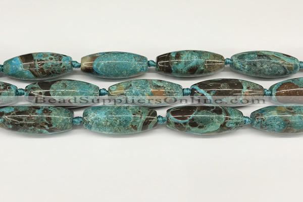 CCB784 15.5 inches 15*38mm - 16*40mm rice ocean agate beads