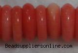 CCB81 15.5 inches 5*13mm roundel pale red coral beads Wholesale