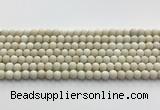 CCB824 15.5 inches 6mm round matte ivory jasper gemstone beads wholesale