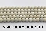 CCB826 15.5 inches 10mm round matte ivory jasper gemstone beads wholesale