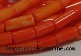 CCB83 15.5 inches 5*10mm column orange coral beads Wholesale