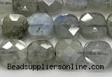 CCB901 15.5 inches 6*6mm faceted square labradorite beads