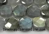 CCB903 15.5 inches 8*8mm faceted square labradorite beads