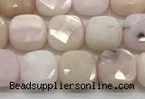 CCB909 15.5 inches 8*8mm faceted square pink opal beads