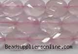 CCB915 15.5 inches 6*8mm faceted oval rose quartz beads