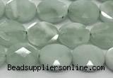 CCB934 15.5 inches 8*10mm faceted oval green angel skin beads