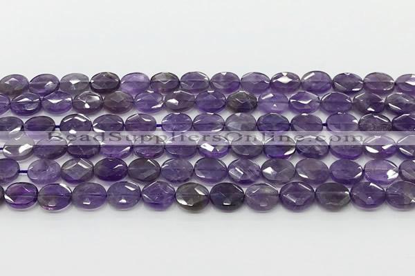 CCB935 15.5 inches 8*10mm faceted oval amethyst beads