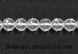 CCC208 15.5 inches 8mm faceted round grade AB natural white crystal beads