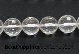 CCC210 15.5 inches 12mm faceted round grade AB natural white crystal beads