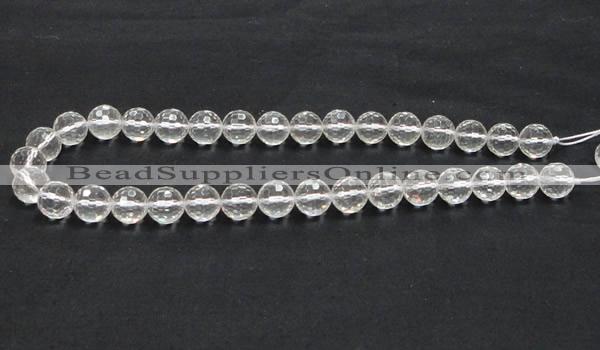 CCC210 15.5 inches 12mm faceted round grade AB natural white crystal beads