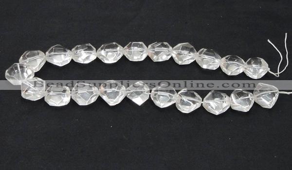 CCC218 20*22mm faceted nugget grade AB natural white crystal beads