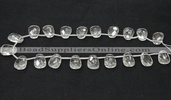 CCC235 13*18mm faceted trapezoid grade AB natural white crystal beads