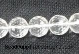 CCC255 15.5 inches 14mm faceted round grade A natural white crystal beads