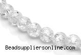 CCC39 15.5 inches 4mm round crackle white crystal beads Wholesale