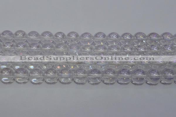 CCC402 15.5 inches 8mm round AB-color white crystal beads