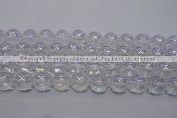 CCC404 15.5 inches 12mm round AB-color white crystal beads