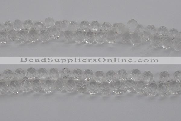 CCC500 15.5 inches 8*12mm faceted teardrop white crystal beads