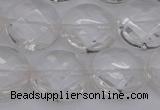 CCC507 15.5 inches 18mm faceted coin natural white crystal beads