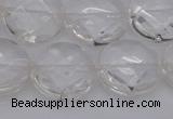 CCC508 15.5 inches 20mm faceted coin natural white crystal beads