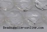 CCC509 15.5 inches 22mm faceted coin natural white crystal beads