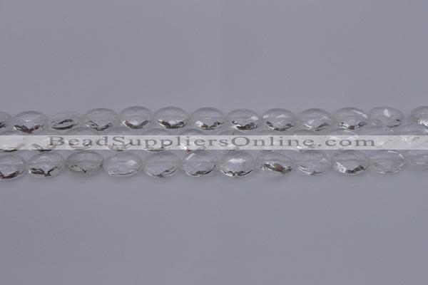 CCC514 15.5 inches 12*16mm faceted oval natural white crystal beads