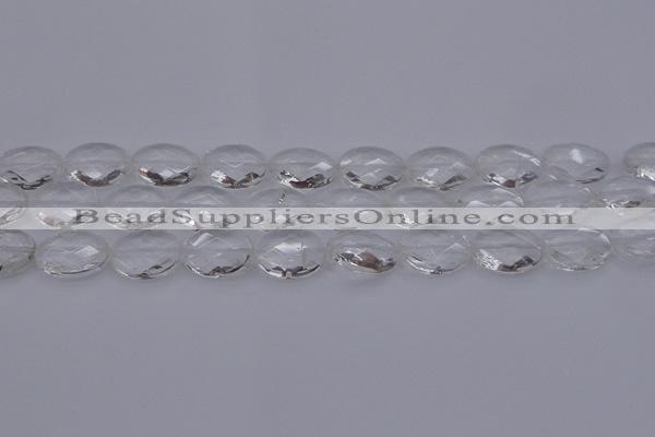 CCC516 15.5 inches 15*20mm faceted oval natural white crystal beads