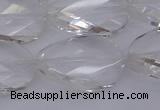 CCC522 15.5 inches 20*30mm twisted & faceted oval white crystal beads