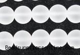 CCC603 15.5 inches 10mm round matte natural white crystal beads