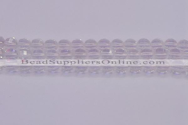 CCC622 15.5 inches 8mm faceted round natural white crystal beads