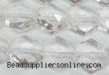 CCC750 15.5 inches 14*14mm faceted hexagon natural white crystal beads