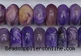 CCG118 15.5 inches 6*11mm rondelle charoite gemstone beads