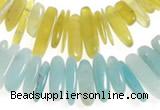 CCH22 16 inches Korea jade & amazonite chips gemstone beads