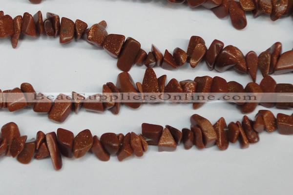 CCH301 34 inches 8*12mm goldstone chips gemstone beads wholesale