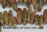 CCH342 15.5 inches 5*20mm New unakite chips gemstone beads wholesale