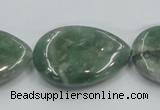 CCJ08 15.5 inches 22*30mm flat teardrop natural African jade beads