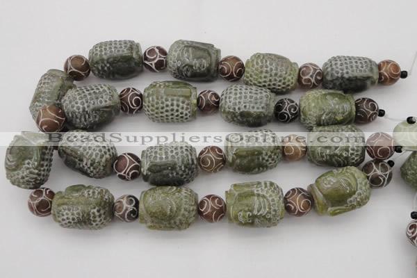 CCJ237 15.5 inches 22*28mm carved buddha China jade beads