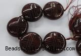 CCJ363 44mm carved coin China jade beads wholesale