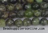 CCJ421 15.5 inches 6mm faceted round dendritic green jade beads