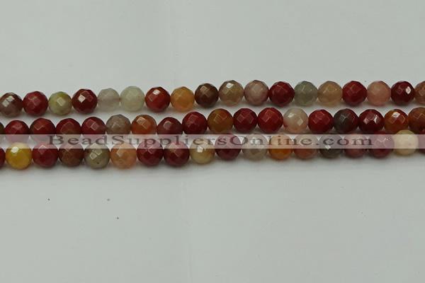 CCJ462 15.5 inches 8mm faceted round colorful jasper beads