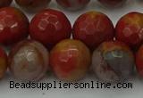 CCJ464 15.5 inches 12mm faceted round colorful jasper beads