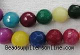 CCN1004 15.5 inches 10mm faceted round multi colored candy jade beads