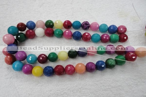 CCN1008 15.5 inches 18mm faceted round multi colored candy jade beads