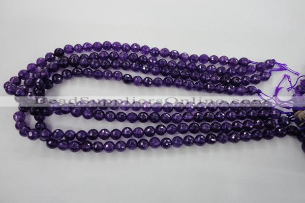 CCN1253 15.5 inches 8mm faceted round candy jade beads wholesale