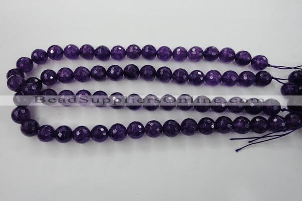 CCN1255 15.5 inches 12mm faceted round candy jade beads wholesale