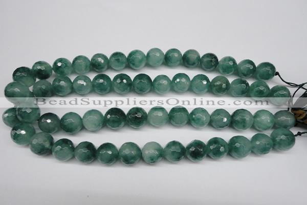 CCN1286 15.5 inches 14mm faceted round rainbow candy jade beads