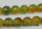 CCN1295 15.5 inches 12mm faceted round rainbow candy jade beads