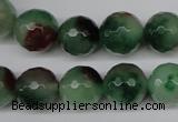 CCN1306 15.5 inches 14mm faceted round rainbow candy jade beads