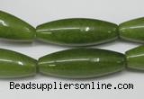 CCN134 15.5 inches 10*30mm rice candy jade beads wholesale