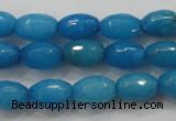 CCN1492 15.5 inches 8*12mm faceted rice candy jade beads wholesale