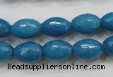 CCN1493 15.5 inches 10*14mm faceted rice candy jade beads wholesale